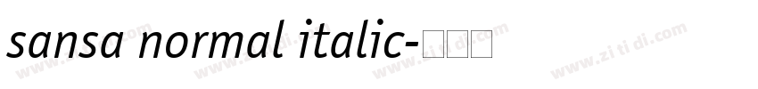 sansa normal italic字体转换